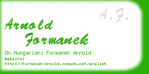 arnold formanek business card